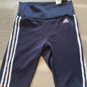 NWT Adidas tight fit bike shorts M. Navy & white